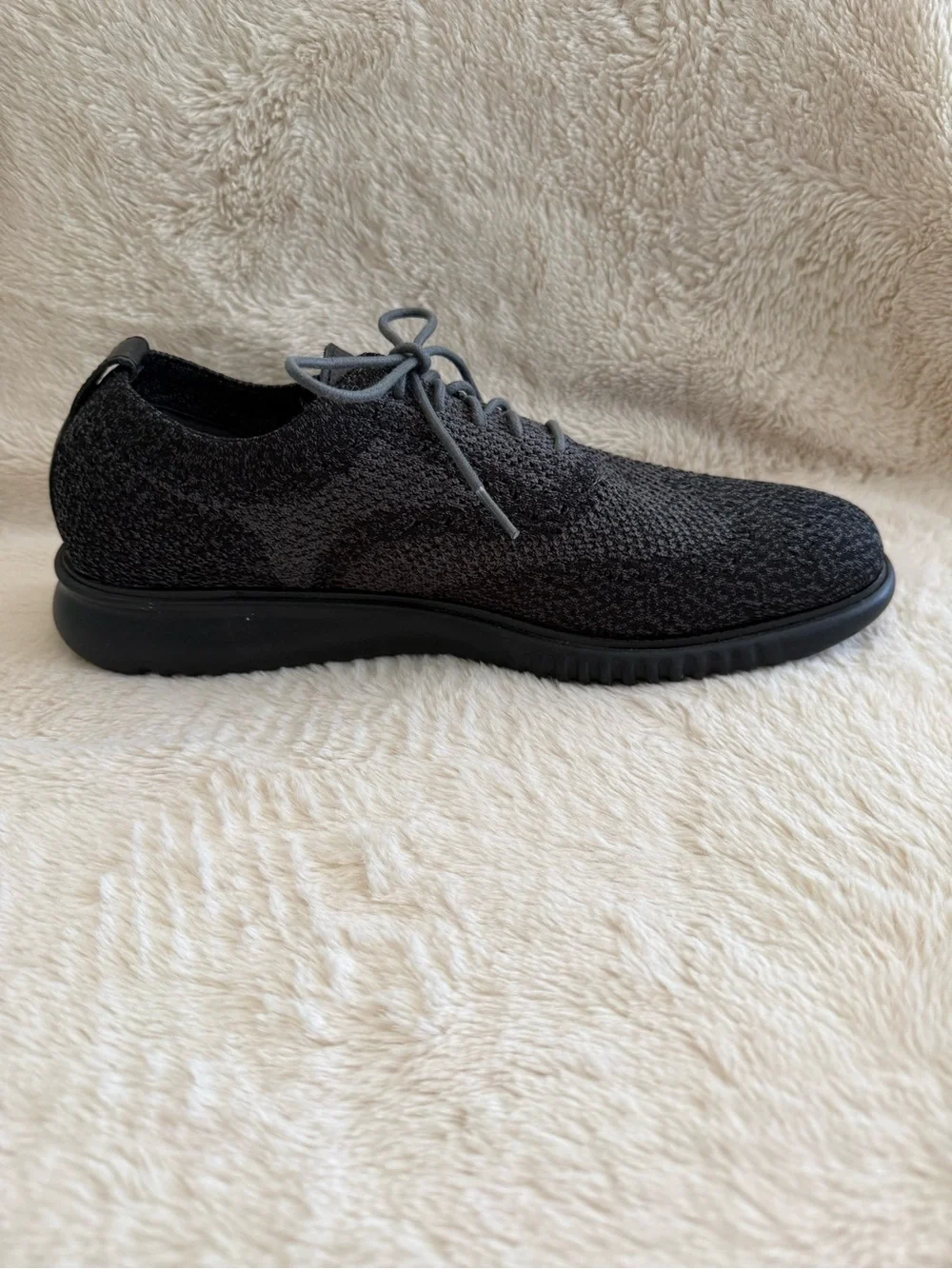 NWOB COLE HAAN x ZEROGRAND Gray Black Stitchlite Wingtip Knit Oxford Sneakers